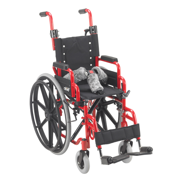 Wallaby Pediatric Folding Wheelchair - Red - Click Image to Close